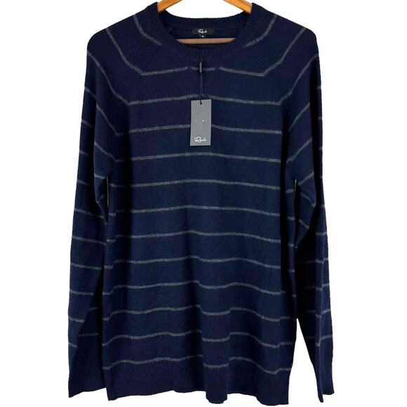 Rails NWT Watkins Navy Charcoal Striped Wool Blend Long Sleeve Sweater Size XL - Picture 3 of 12